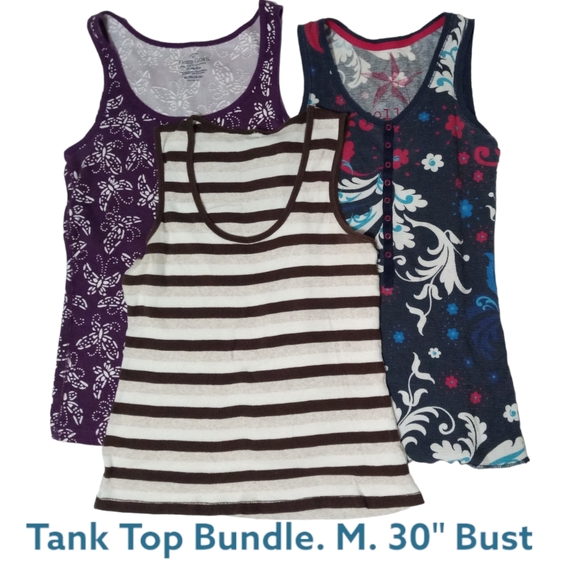 Tank Top Bundle - 3 Tanks - Nollie & Faded Glory. Medium 30" - Picture 1 of 8
